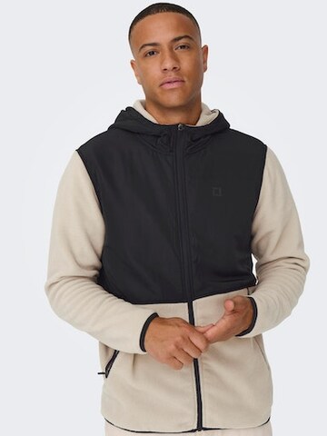 Only & Sons Fleece Jacket 'NOAH' in Beige