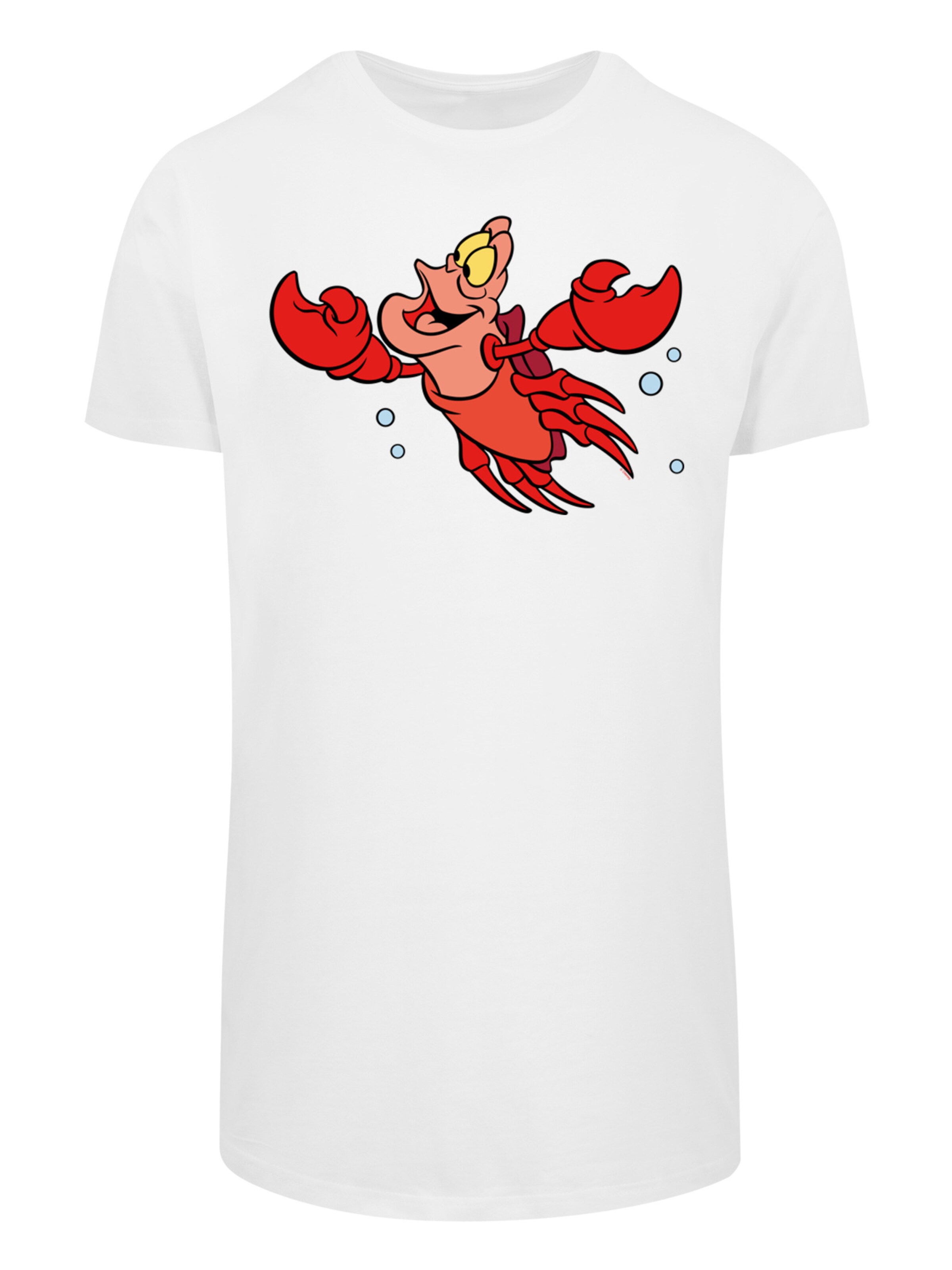 F4NT4STIC Shirt 'Disney The Little Mermaid Sebastian Bubbles' in Wit: voorkant
