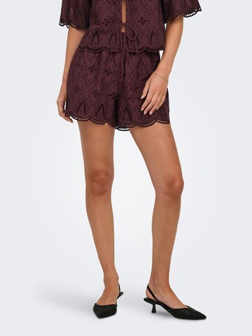 Regular Pantalon 'ONLFrani' ONLY en marron : devant