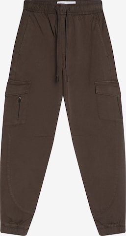 BershkaCargo hlače - smeđa boja: prednji dio
