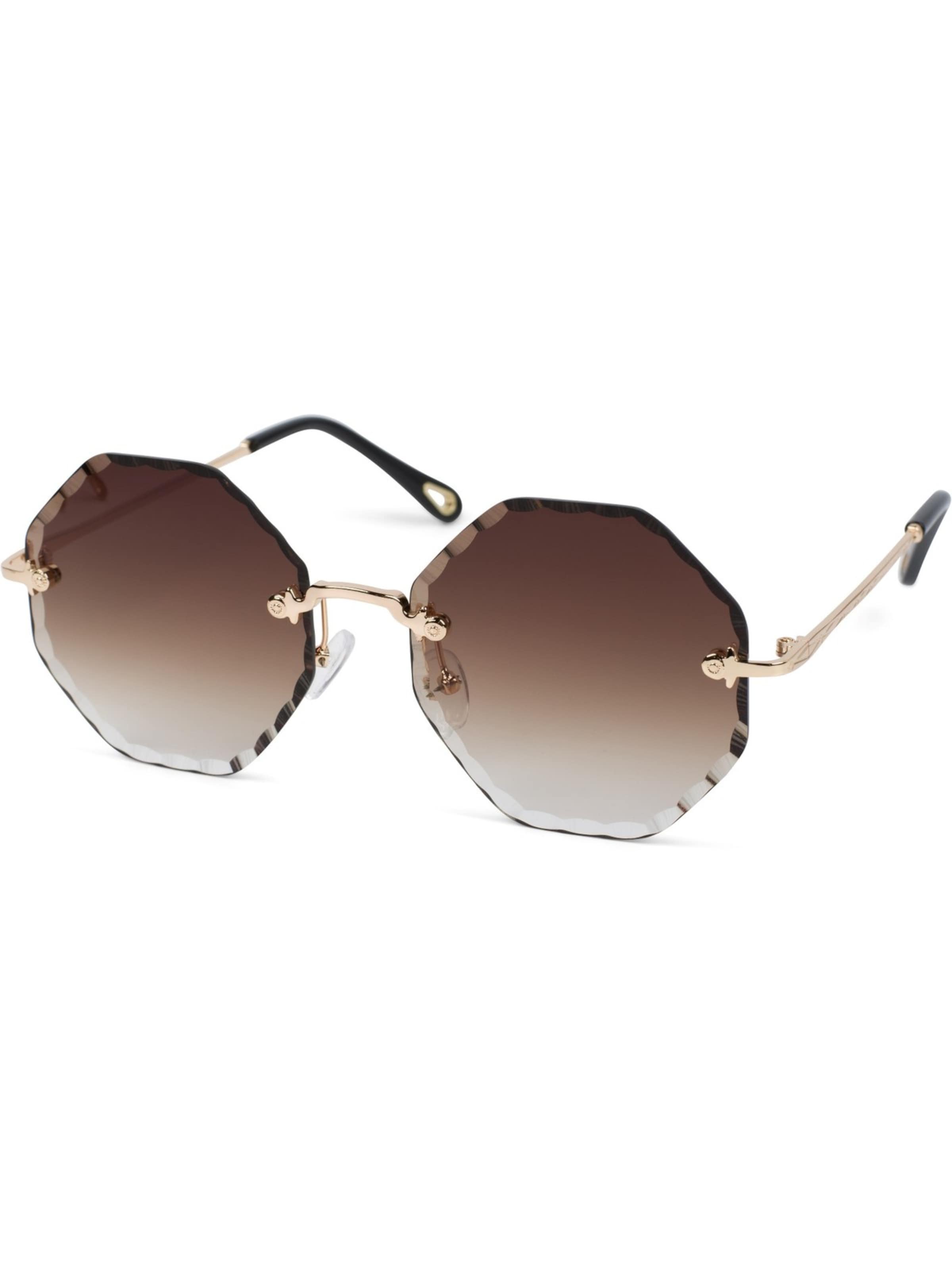 styleBREAKER Sonnenbrille 'Rahmenlose Runde Sonnenbrille mit Diamant Schliff'‌‌‌ in Braun: Vorderseite