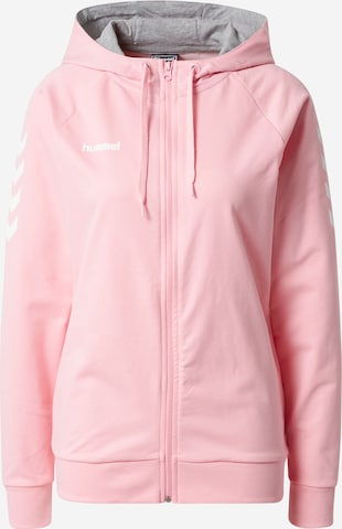 Veste de survêtement Hummel en rose : devant