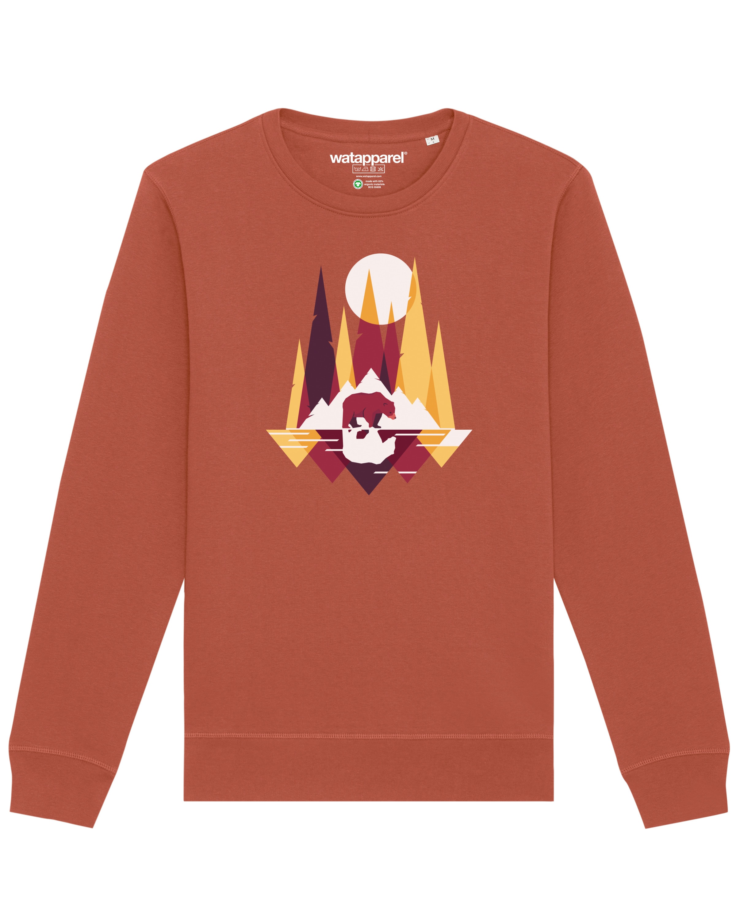 Watapparel Sweatshirt ' Von Bären und Bergen ' in Bruin: voorkant