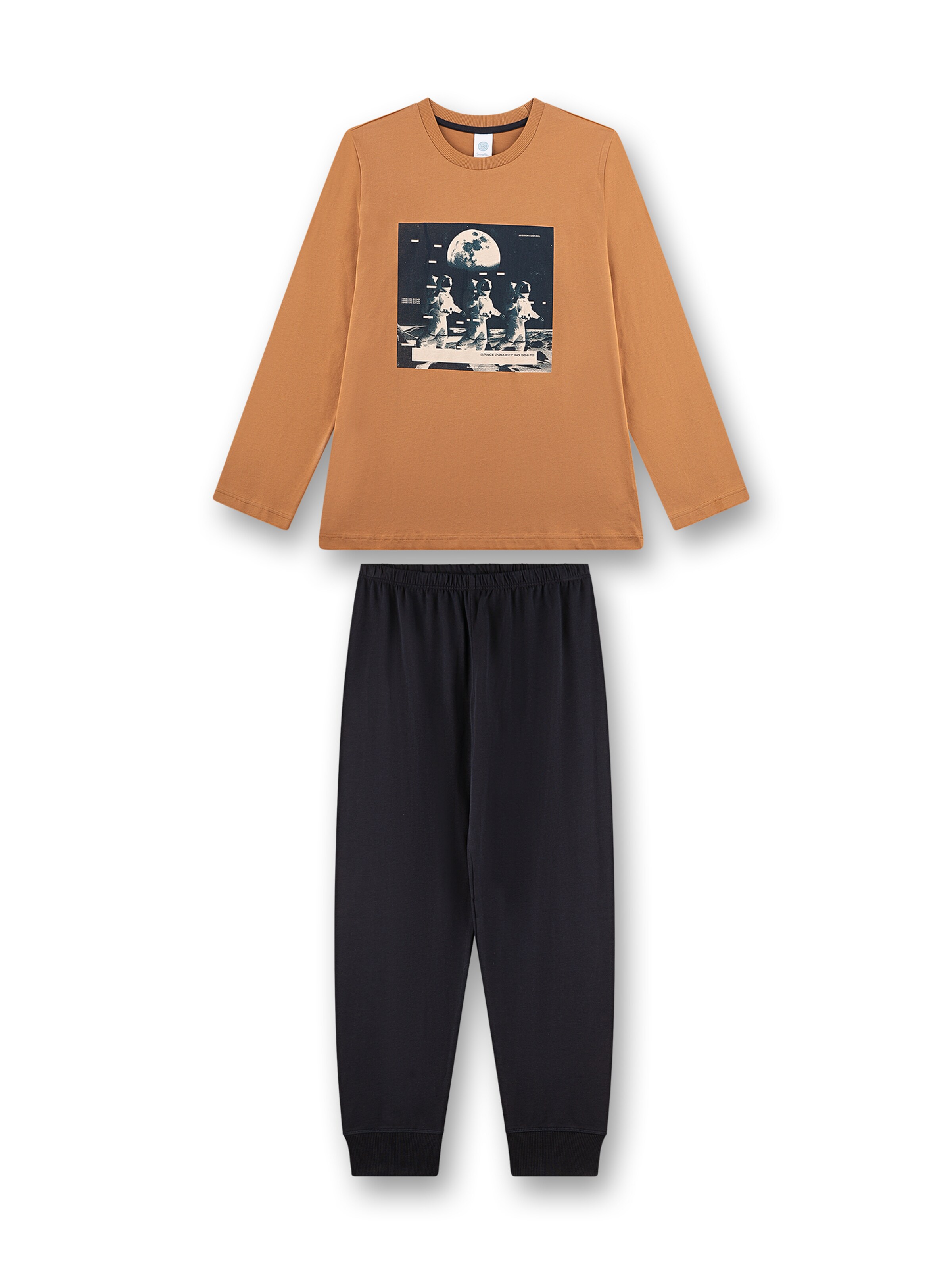 Sanetta Schlafanzug 'Astronaut' in Braun: Vorderseite