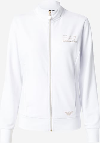 EA7 Emporio Armani - Sudadera con cremallera en blanco: frente