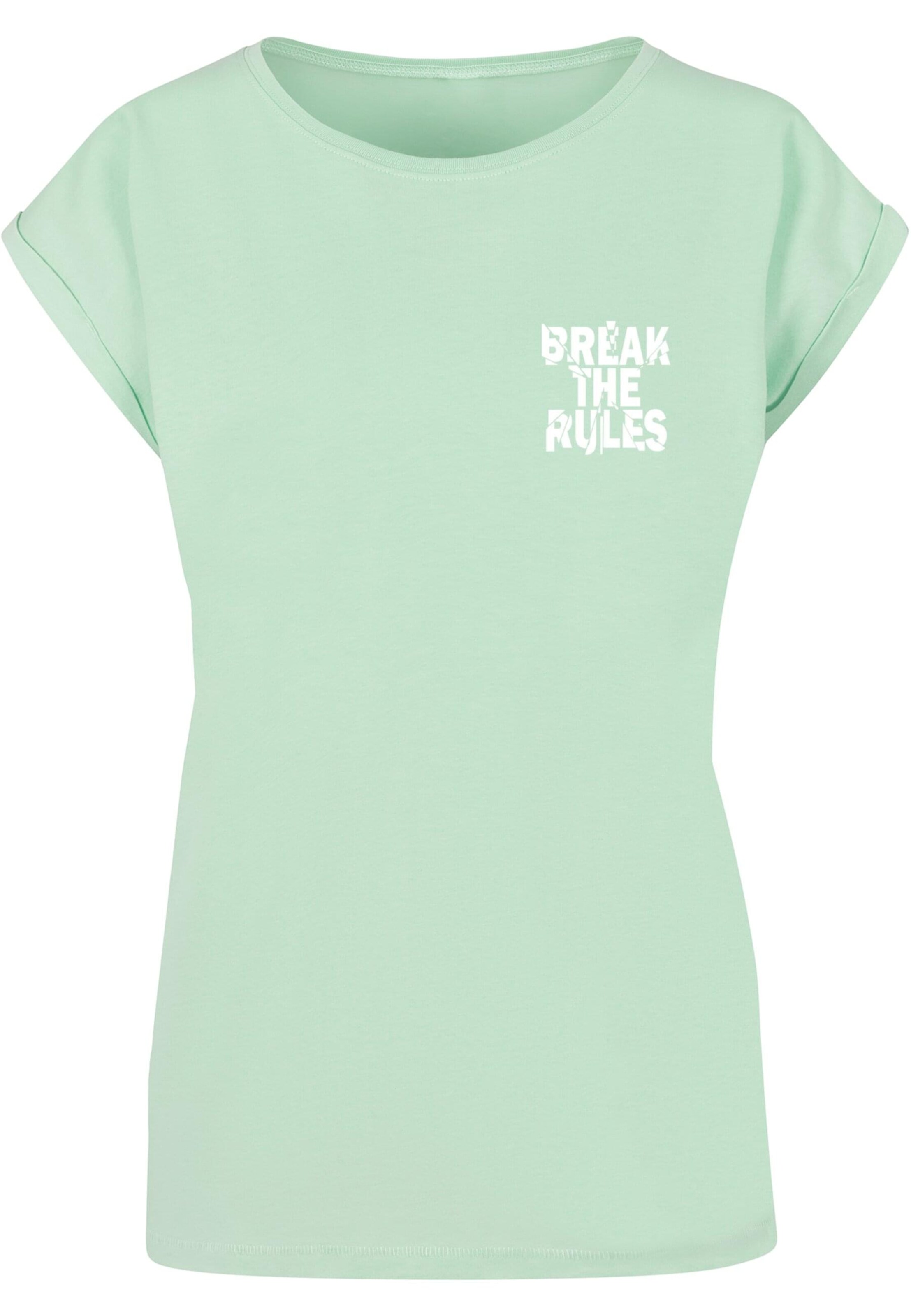 Merchcode Shirt 'Break The Rules 2' in Groen: voorkant