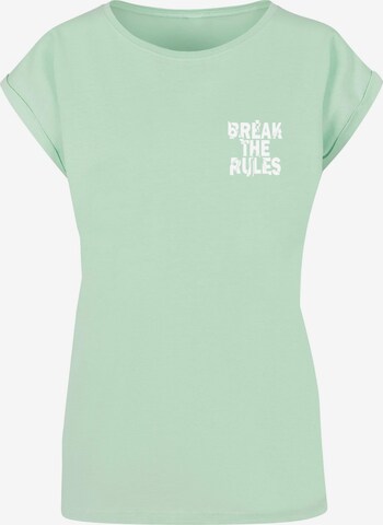 Maglietta 'Break The Rules 2' di Merchcode in verde: frontale