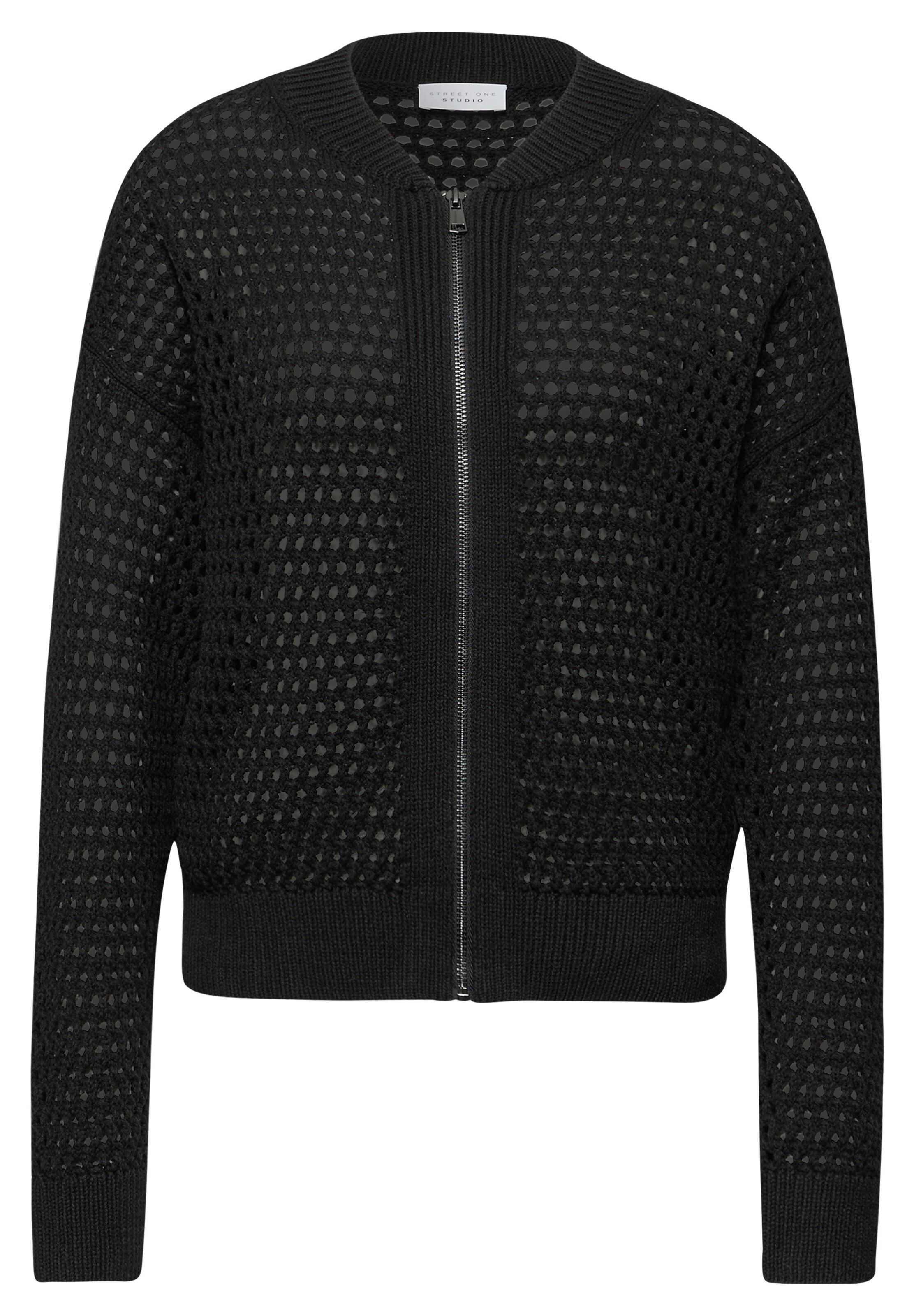 Street One Studio Strickjacke in Schwarz: Vorderseite