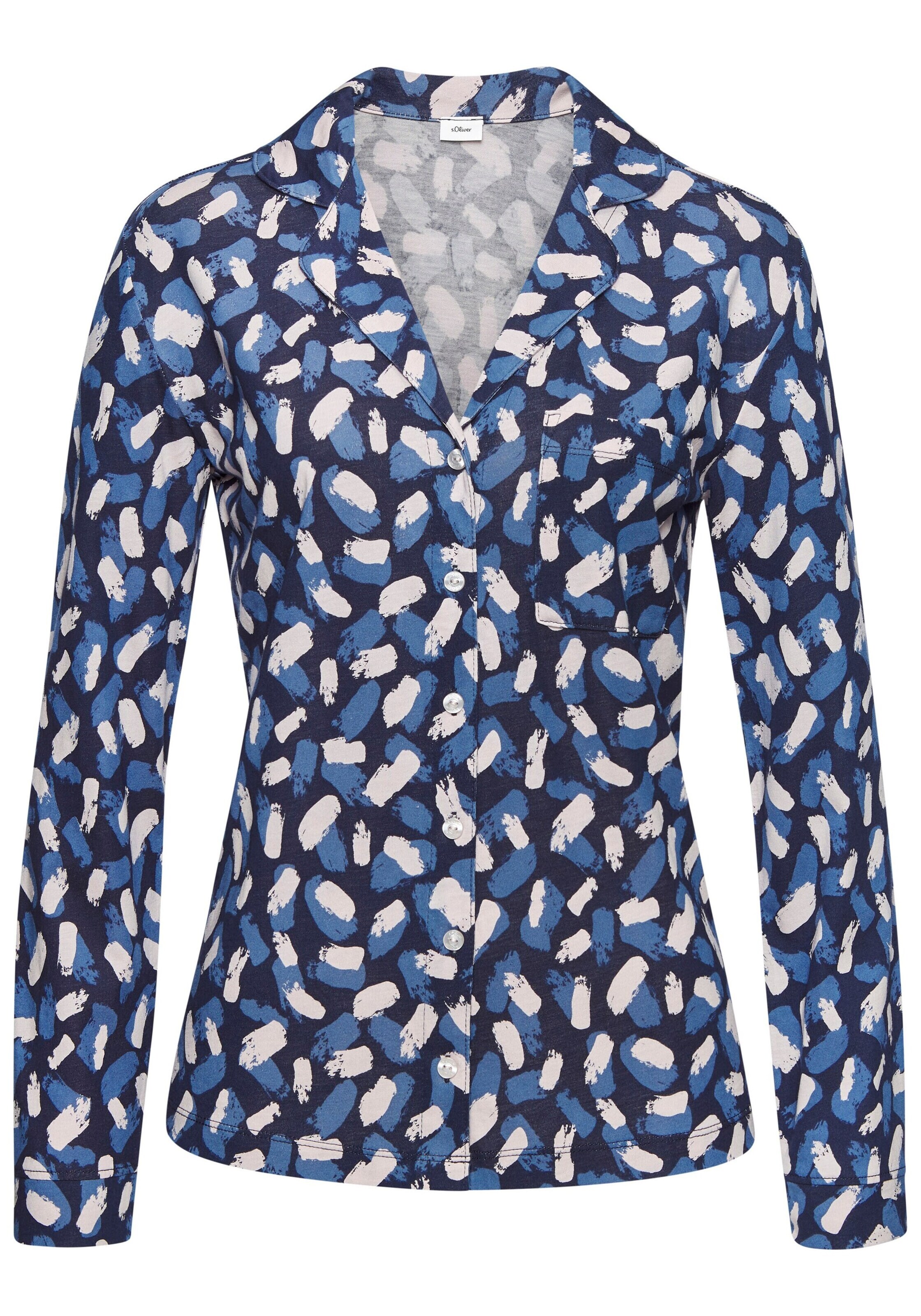 s.Oliver Tričko na spaní – modrá: přední strana