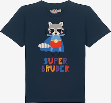 Maglietta 'Superbruder' di watabout.kids in blu: frontale