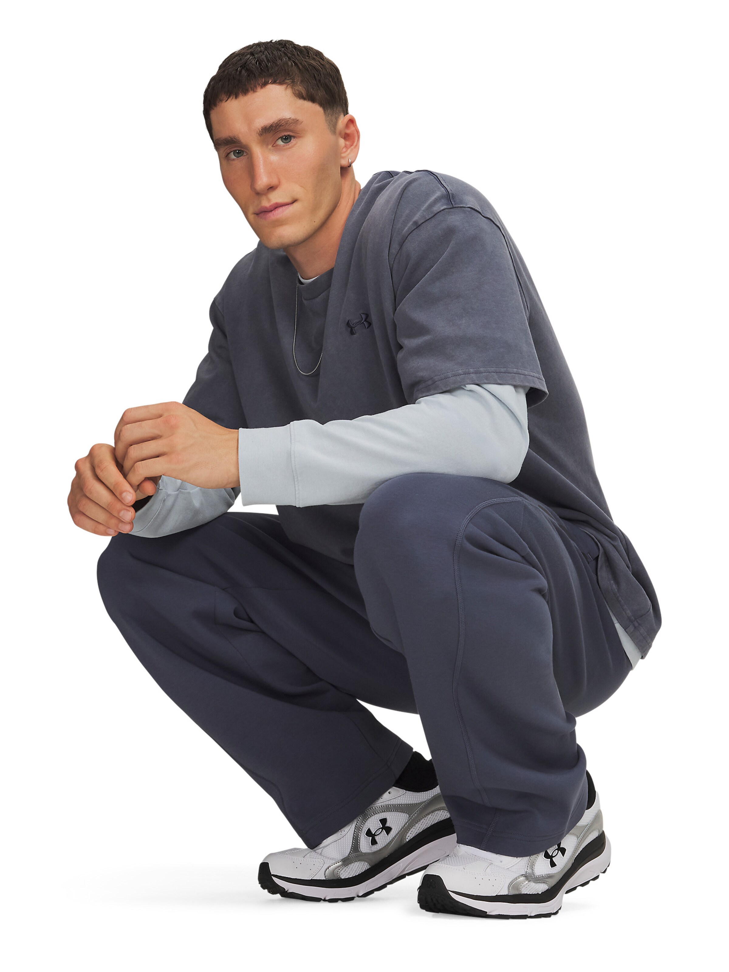 UNDER ARMOUR Regular Sportbroek 'Unstoppable Flc' in Blauw