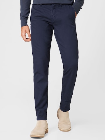 BOSS Orange Chino Pants in Blue: front