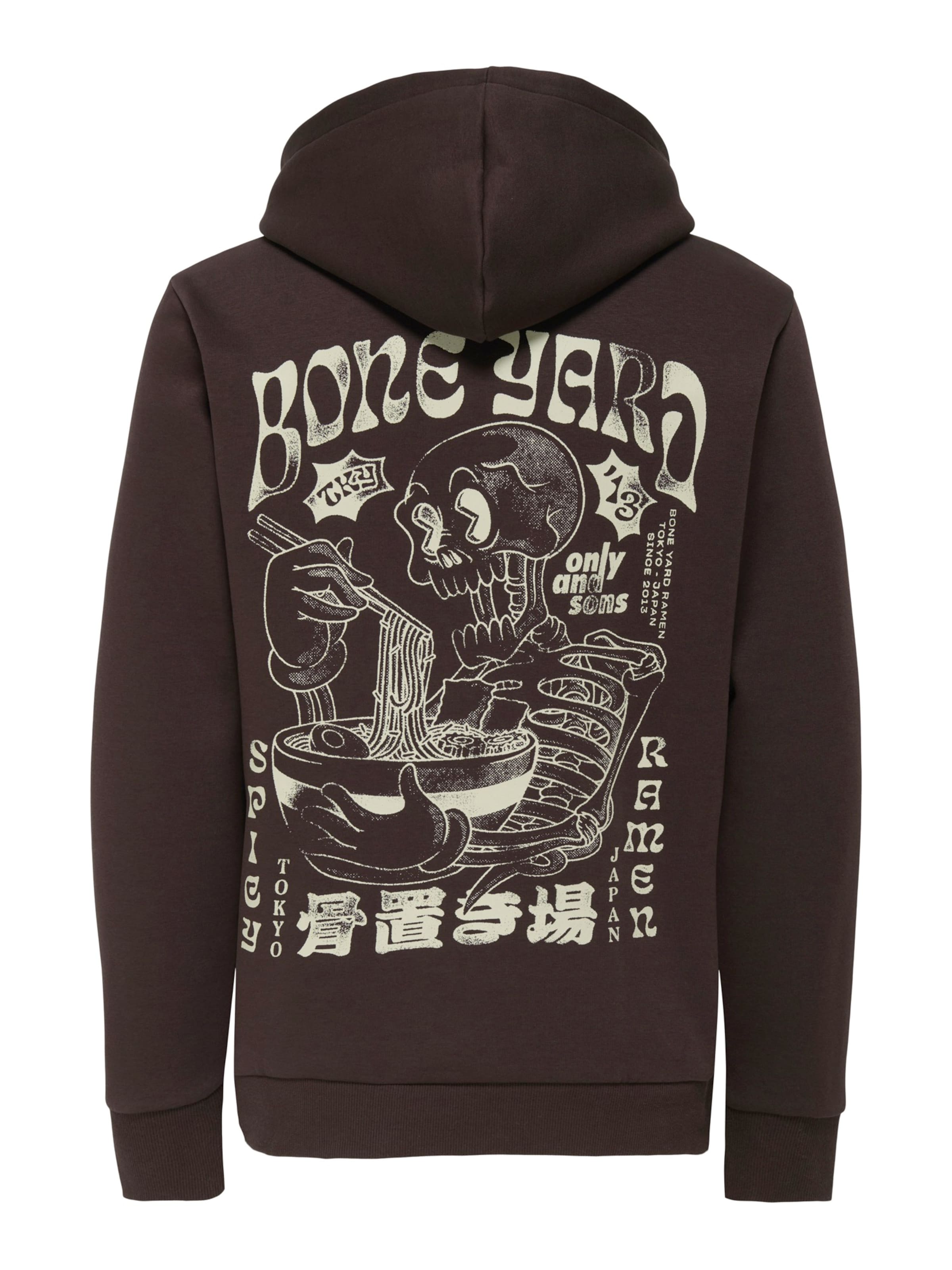 Only & Sons Sweatshirt 'ONSRAMEN' in Braun