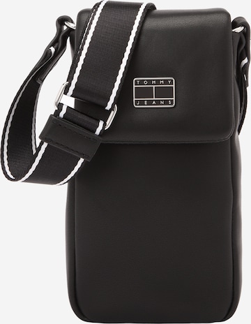 Tommy Jeans - Bolso de hombro 'Essential' en negro: frente