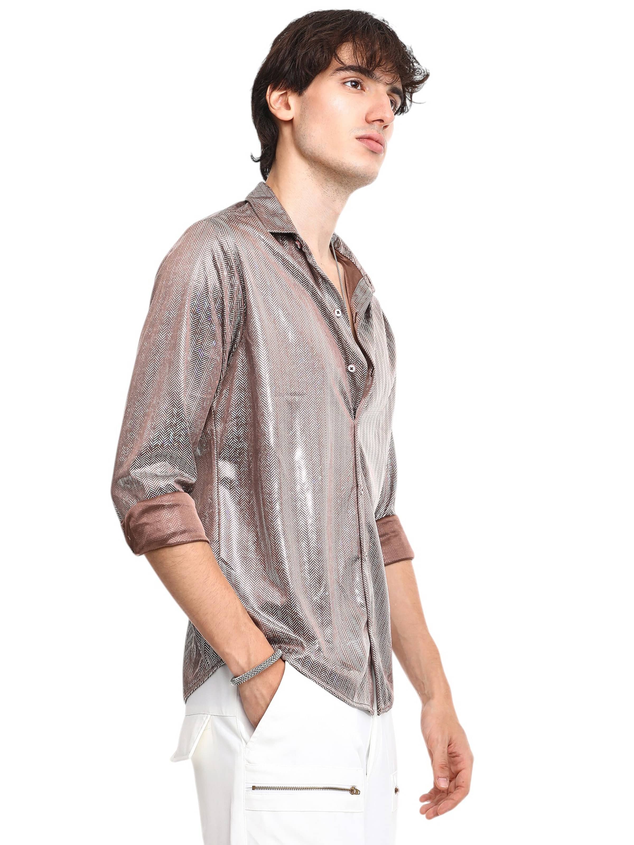 Campus Sutra Regular fit Πουκάμισο 'Fatima' σε καφέ