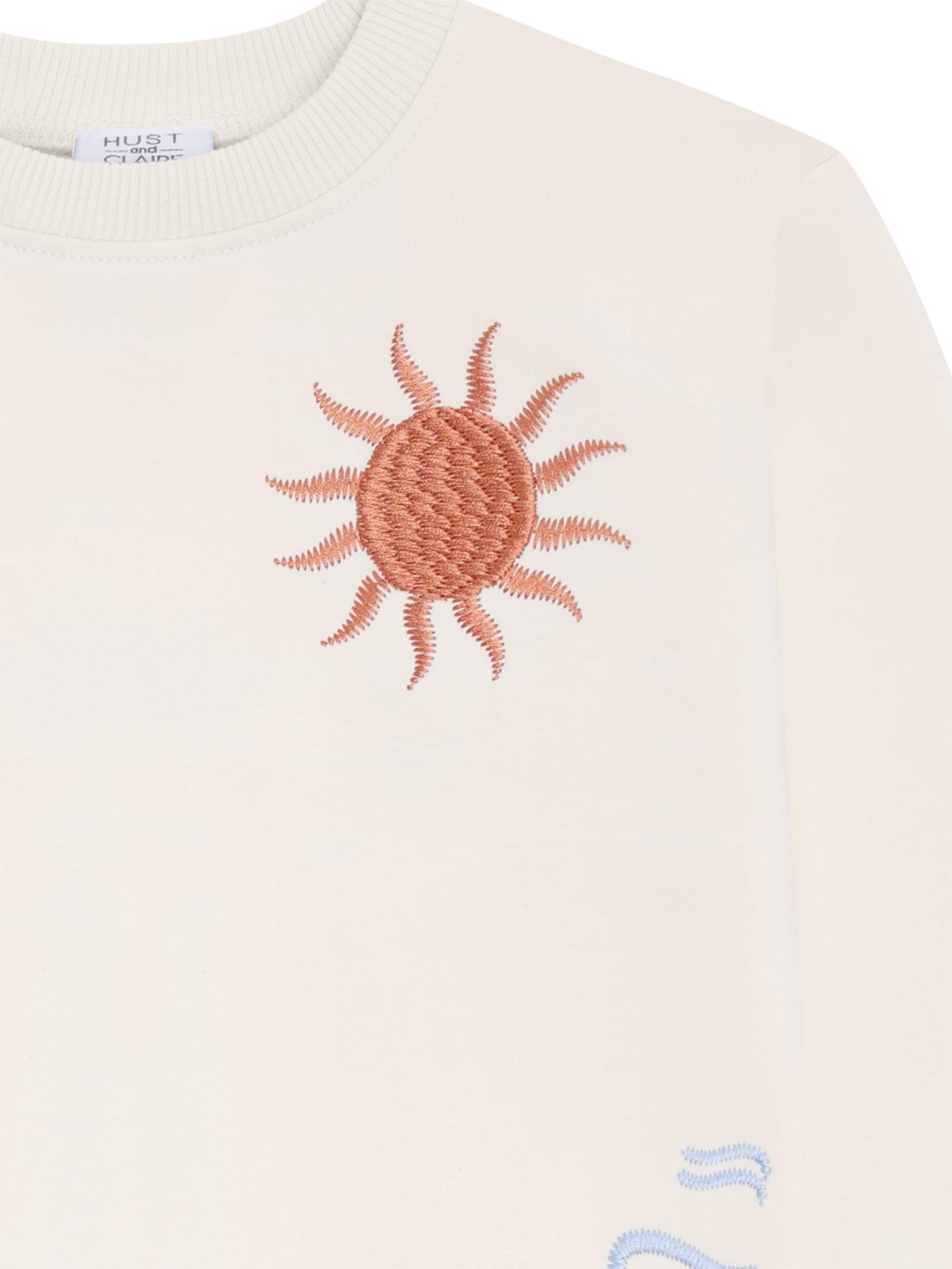 Hust & Claire - Sweatshirt 'Sejer Palms' em bege