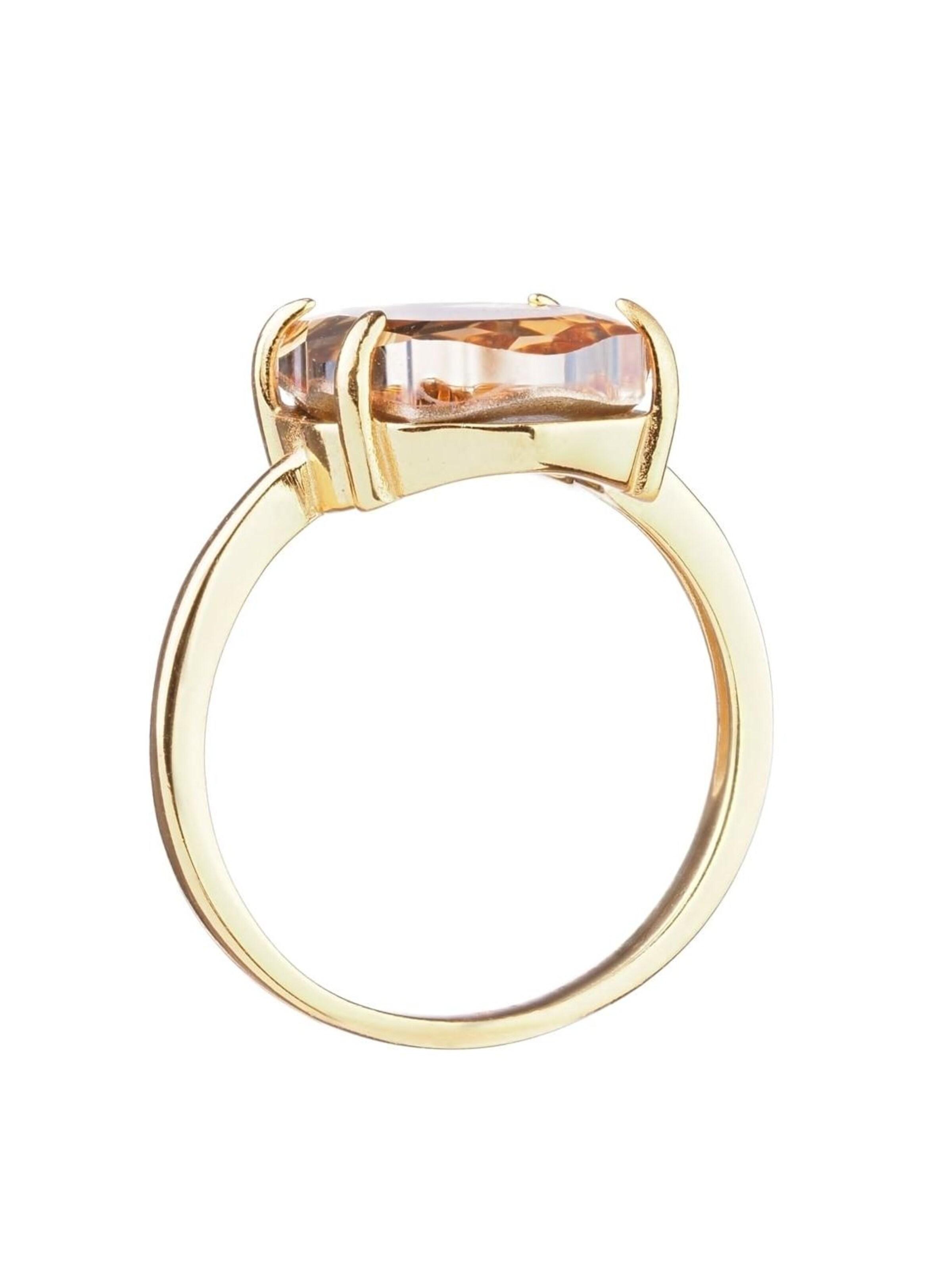 THE GEM STORIES JEWELRY - Anillo 'Golden Shadow Baroque Ring – Gold Plated' en marrón