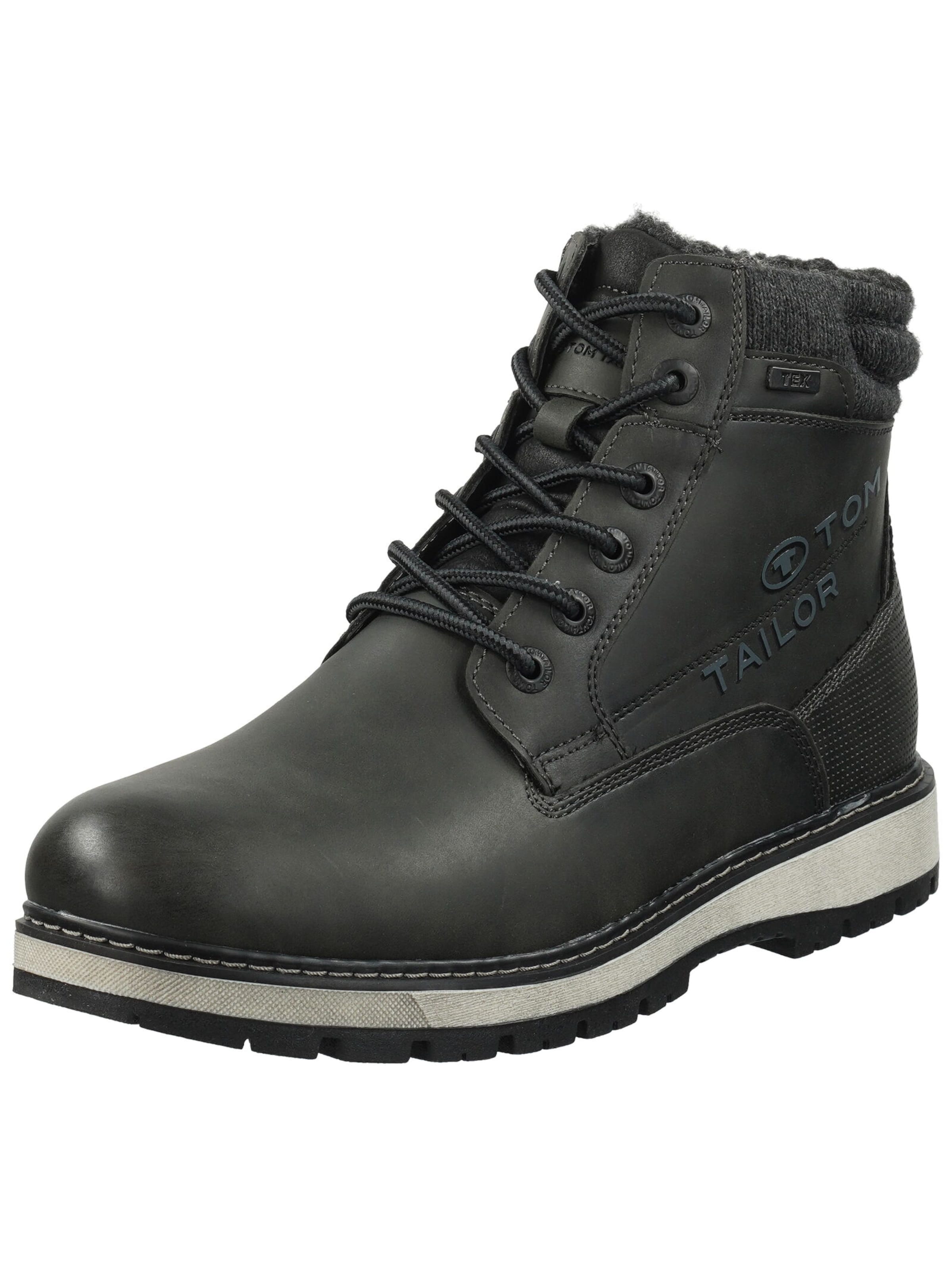 Bottes à lacets TOM TAILOR en noir : devant