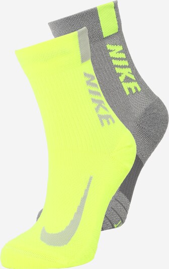 NIKE Športne nogavice 'Multiplier' | rumena / siva barva, Prikaz izdelka