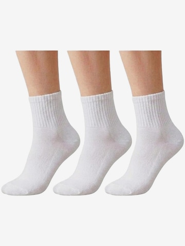 Chaussettes 'Quarter Sportsocken' El Sueno en blanc : devant
