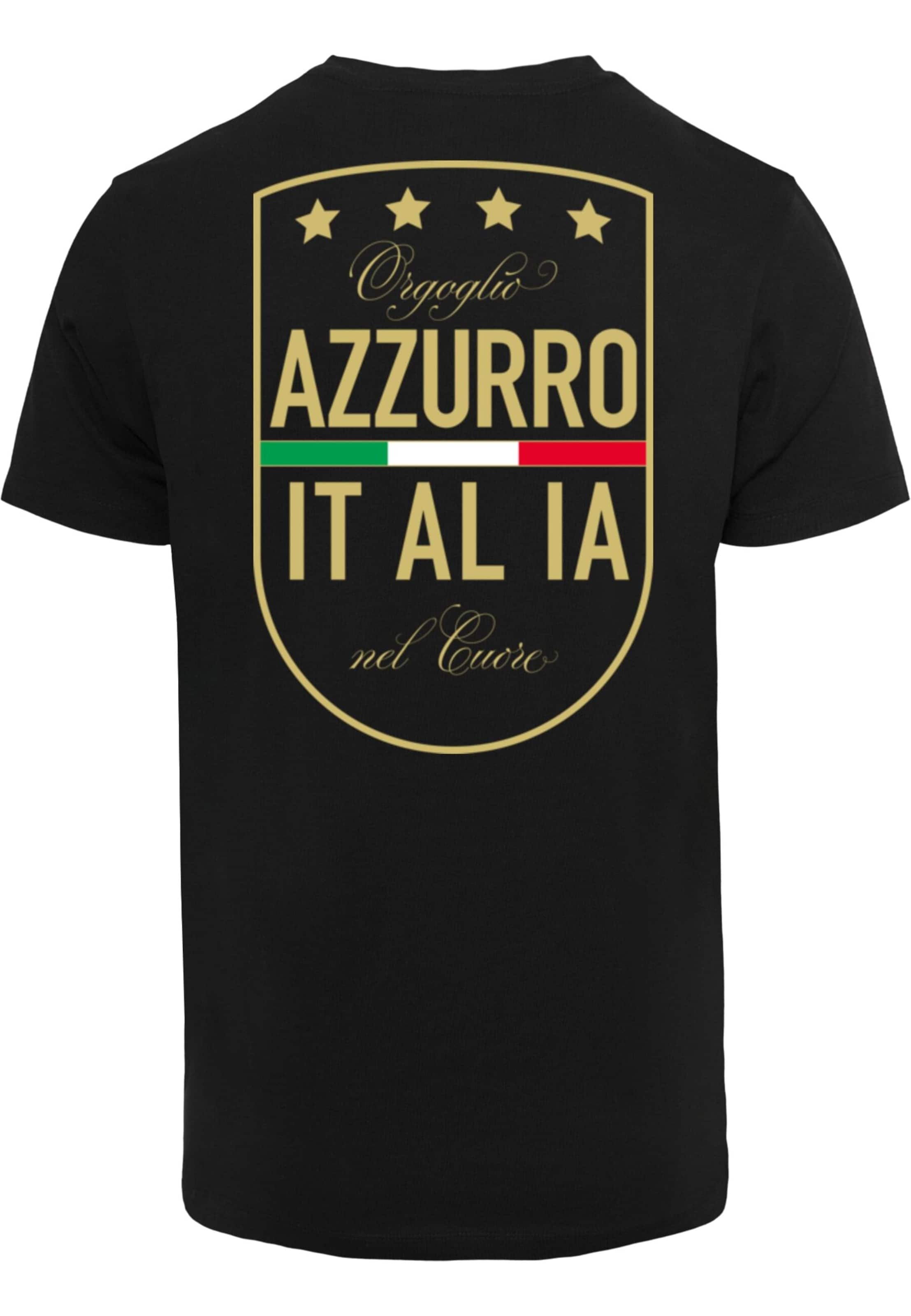 Mister Tee Μπλουζάκι 'Azurro Italia' σε μαύρο