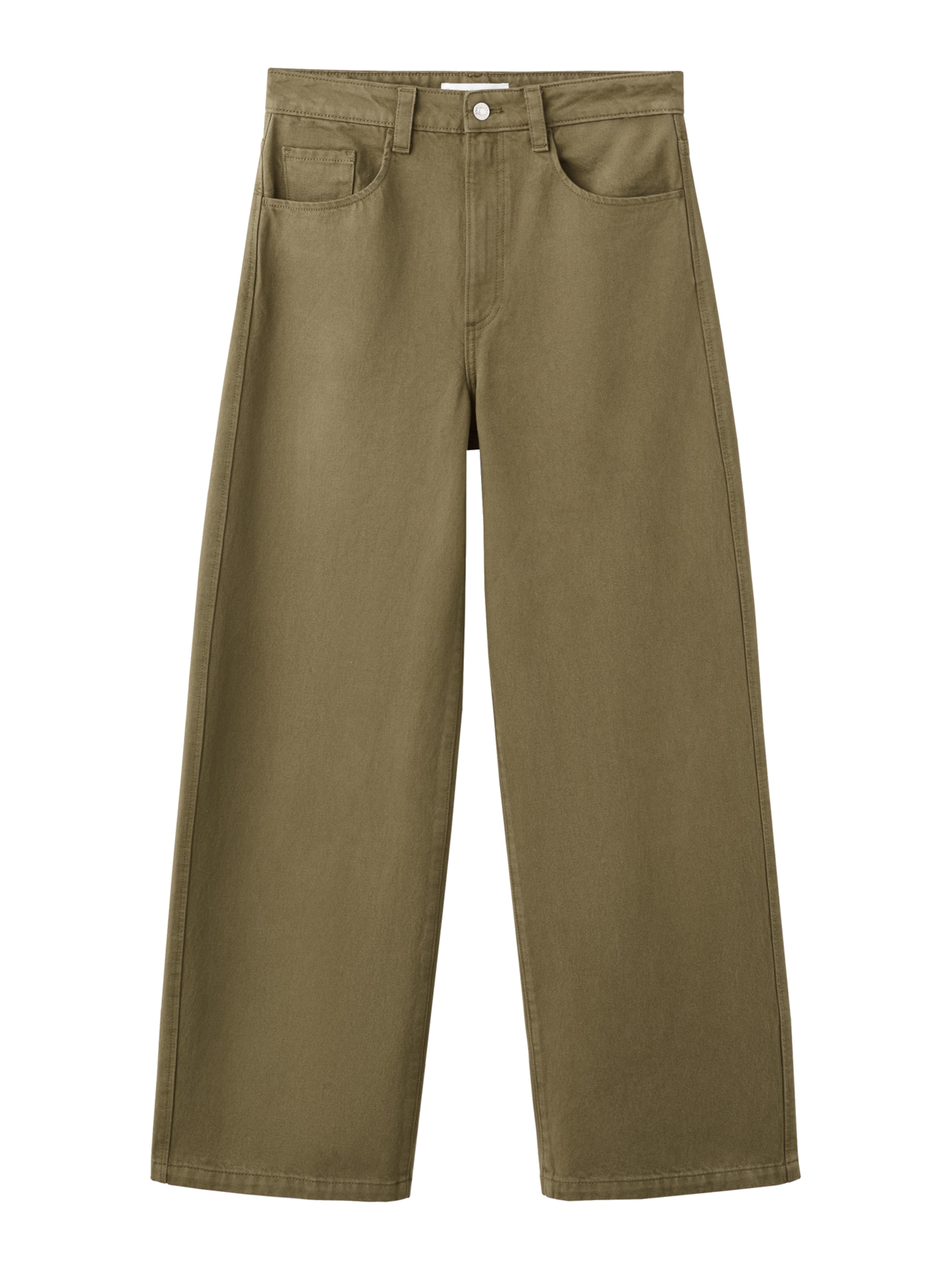 MANGO Wide leg Jeans 'CLEMENCE' in Green: front