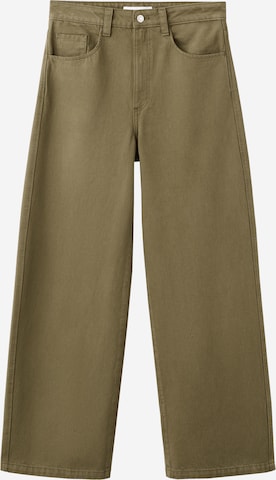 MANGO Wide Leg Farkut 'CLEMENCE' värissä vihreä: etupuoli
