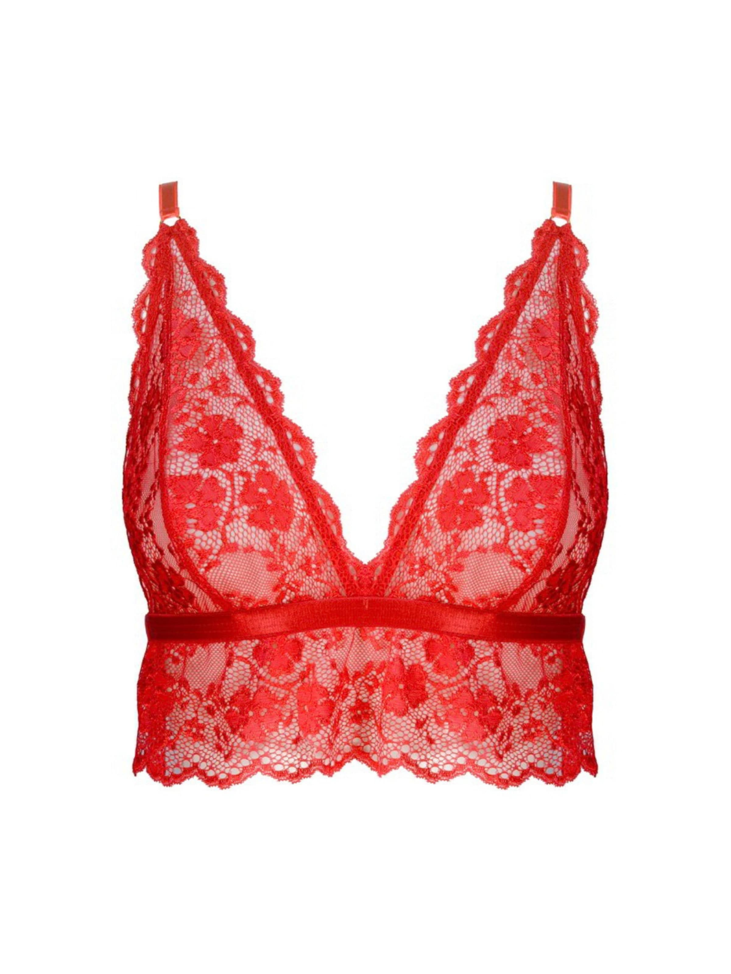 WHITE RVBBIT Push-up Behå ' Mad Cat No. 12 ' i röd: framsida