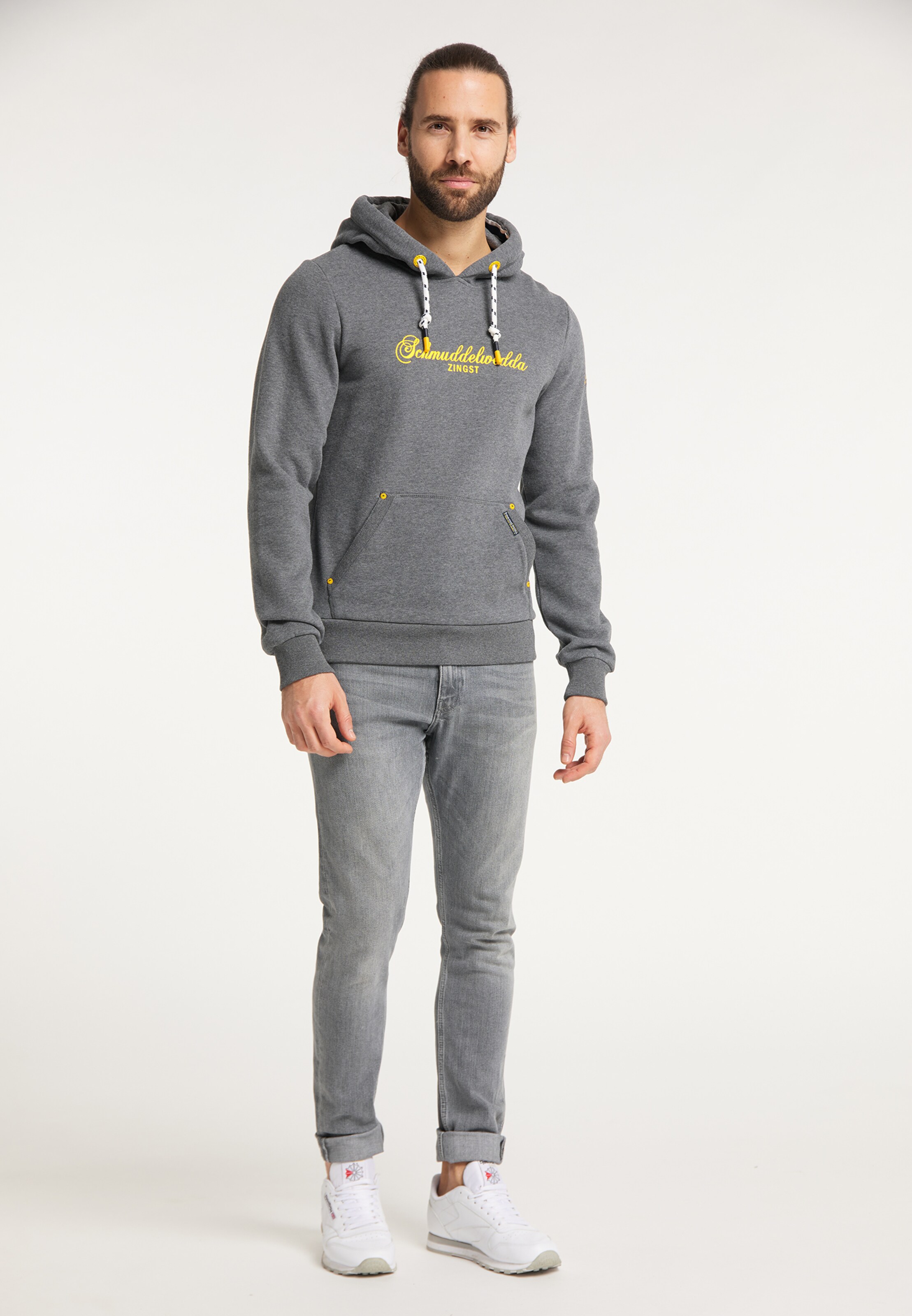 Männer Sweat Schmuddelwedda Hoodie 'Zingst' in Graumeliert - JR20732 Männer Sweat Schmuddelwedda Hoodie 'Zingst' in Graumeliert - JR20732