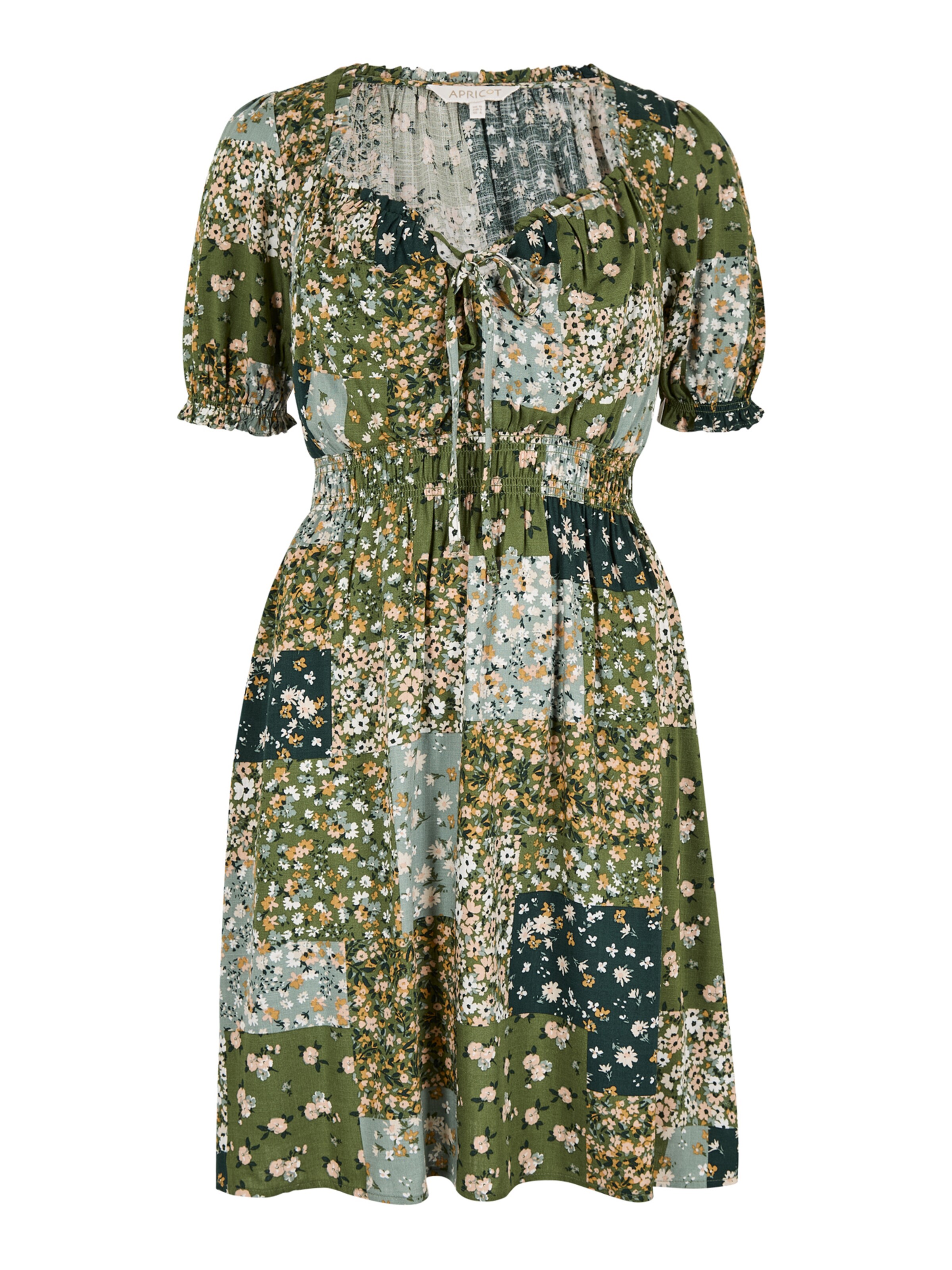 Apricot Kleid in Grün: Vorderseite