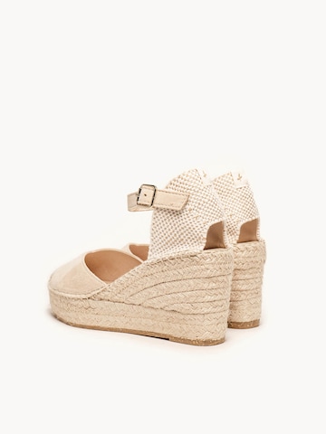 Sandalo 'Alpargata Cuña 8 cm' di Alhamas in beige