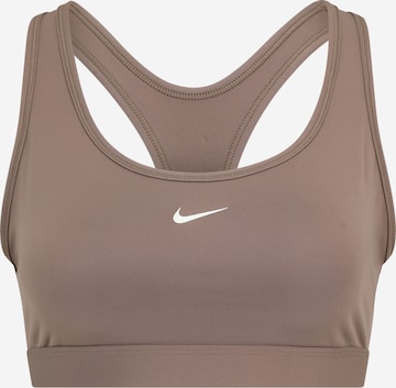 NIKE Спортивный бюстгальтер 'W NK SWSH LGT SPT BRA' в Коричневый: спереди