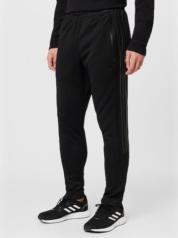 ADIDAS SPORTSWEAR Tapered Sports trousers 'Tiro Suit-Up Advanced' in Black: front