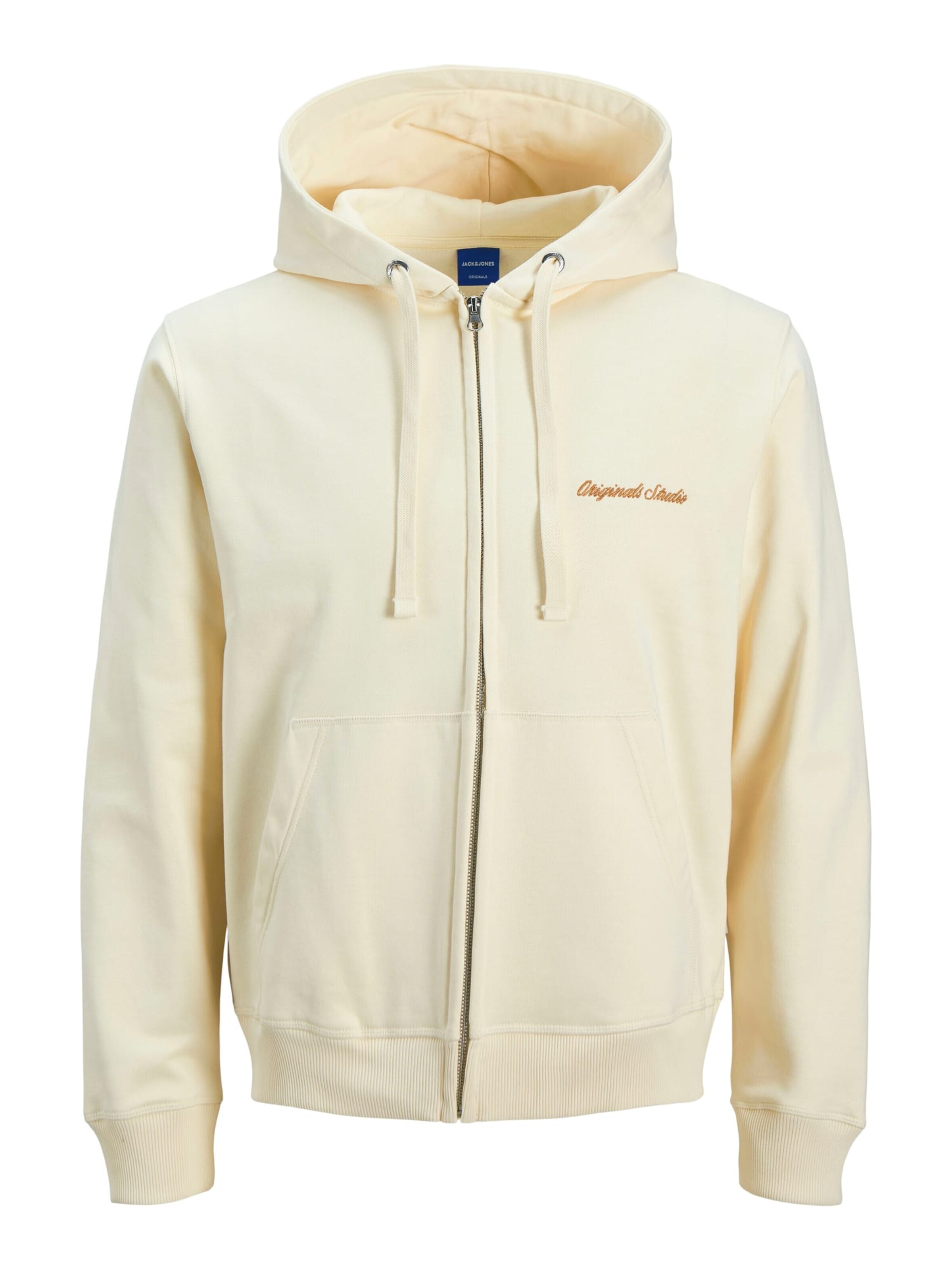 JACK & JONES Sweat jacket 'Norrebro' in Beige: front