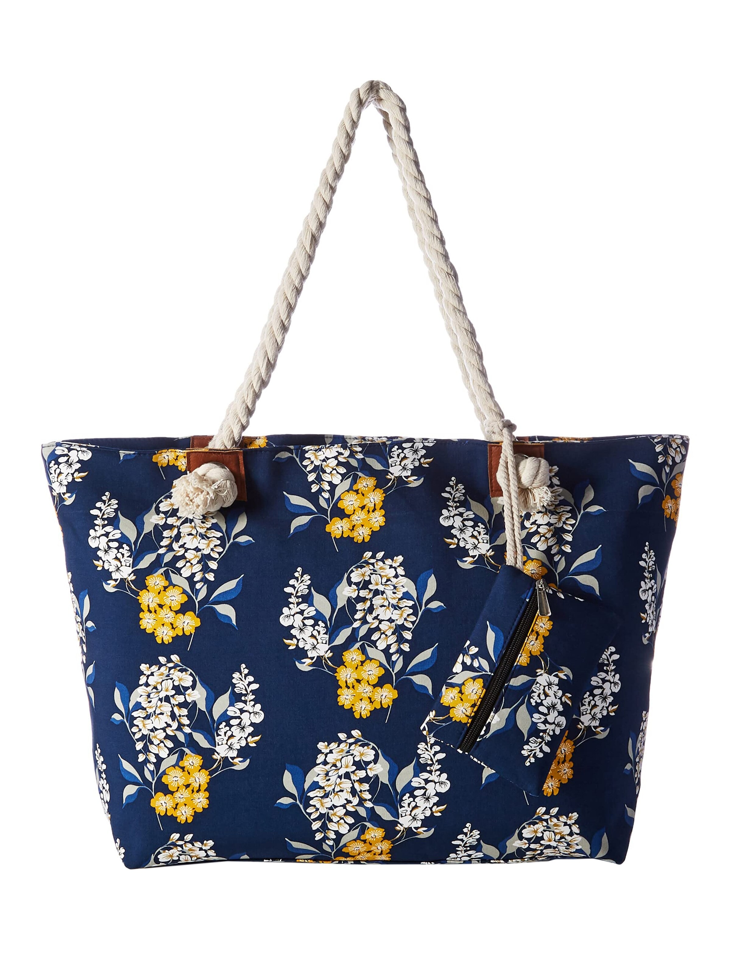 DonDon Strandtasche 'DonDon Strandtasche mit Reißverschluss Shopper Beach bag Badetasche - Paisley'‌‌‌‌‌‌‌ in Blau: Vorderseite