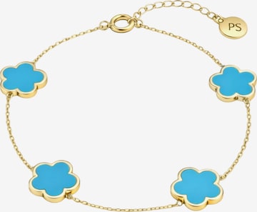 Pure Schmuck Bracelet 'Clover Ice Blue' in Gold: front