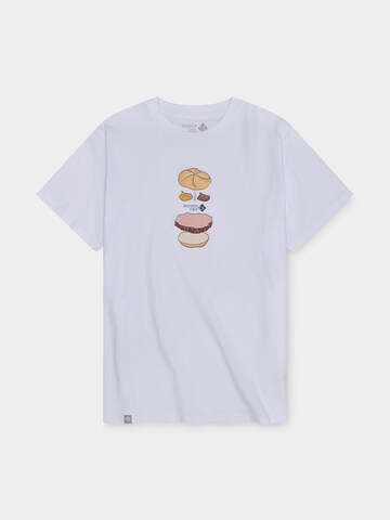 Bavarian Caps Shirt 'Bavarian Burger' in White: front