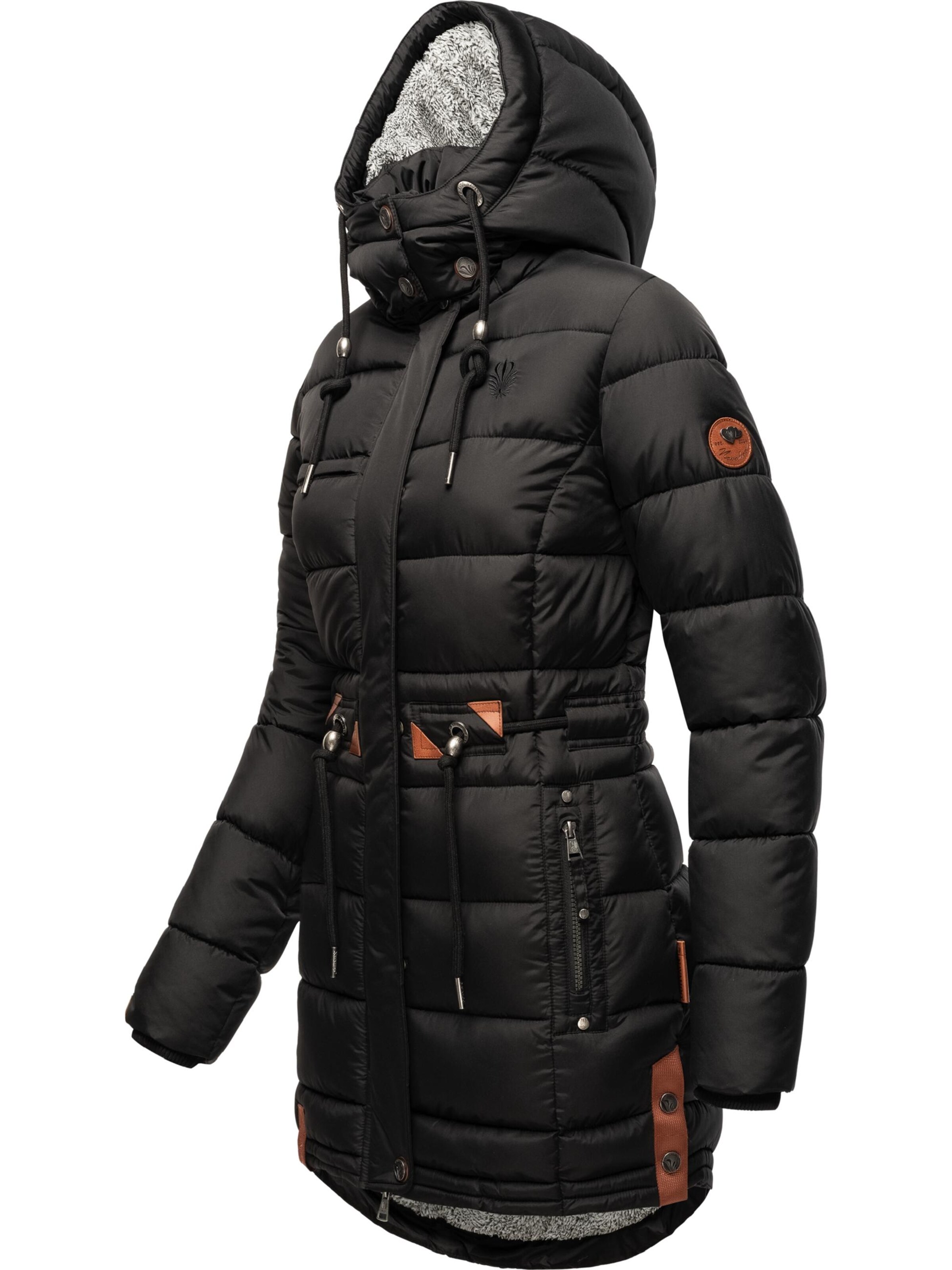 melns NAVAHOO Ziemas mētelis 'Dalie'