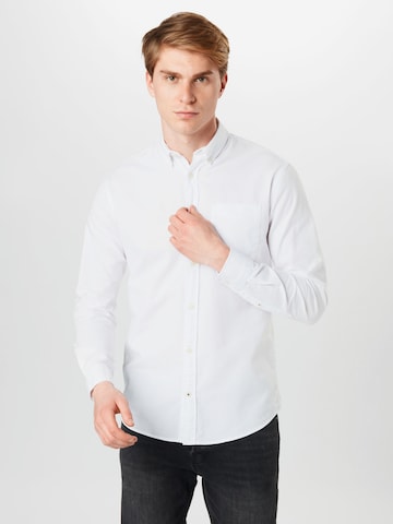 JACK & JONES Slim fit Πουκάμισο 'Oxford' σε λευκό: μπροστά