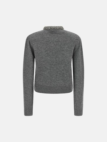 PINKO Sweter 'PINKO COLONIA CARDIGAN BLEND WOOL EMBRO Maglieria' w kolorze szary