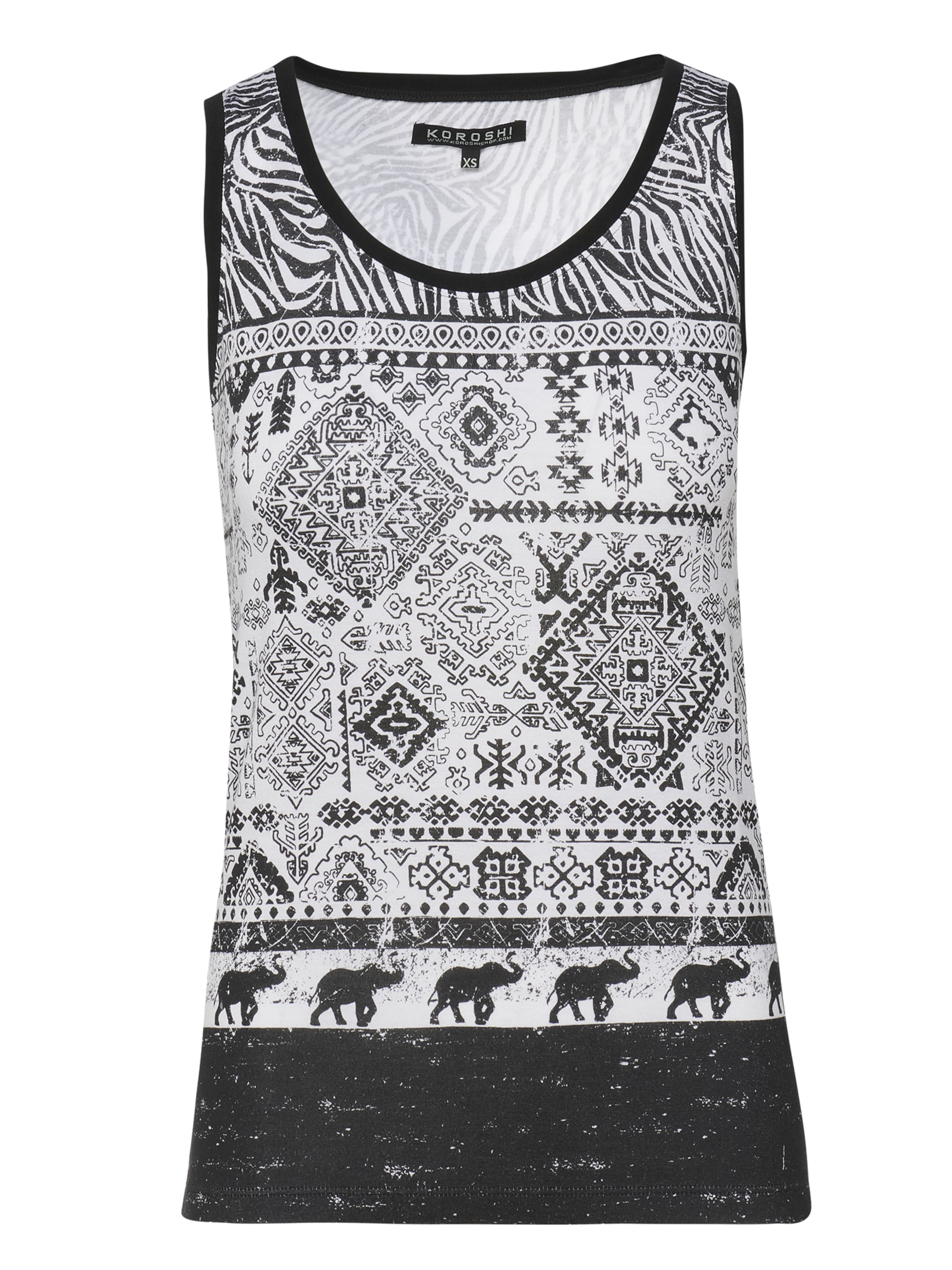 Top di KOROSHI in bianco: frontale