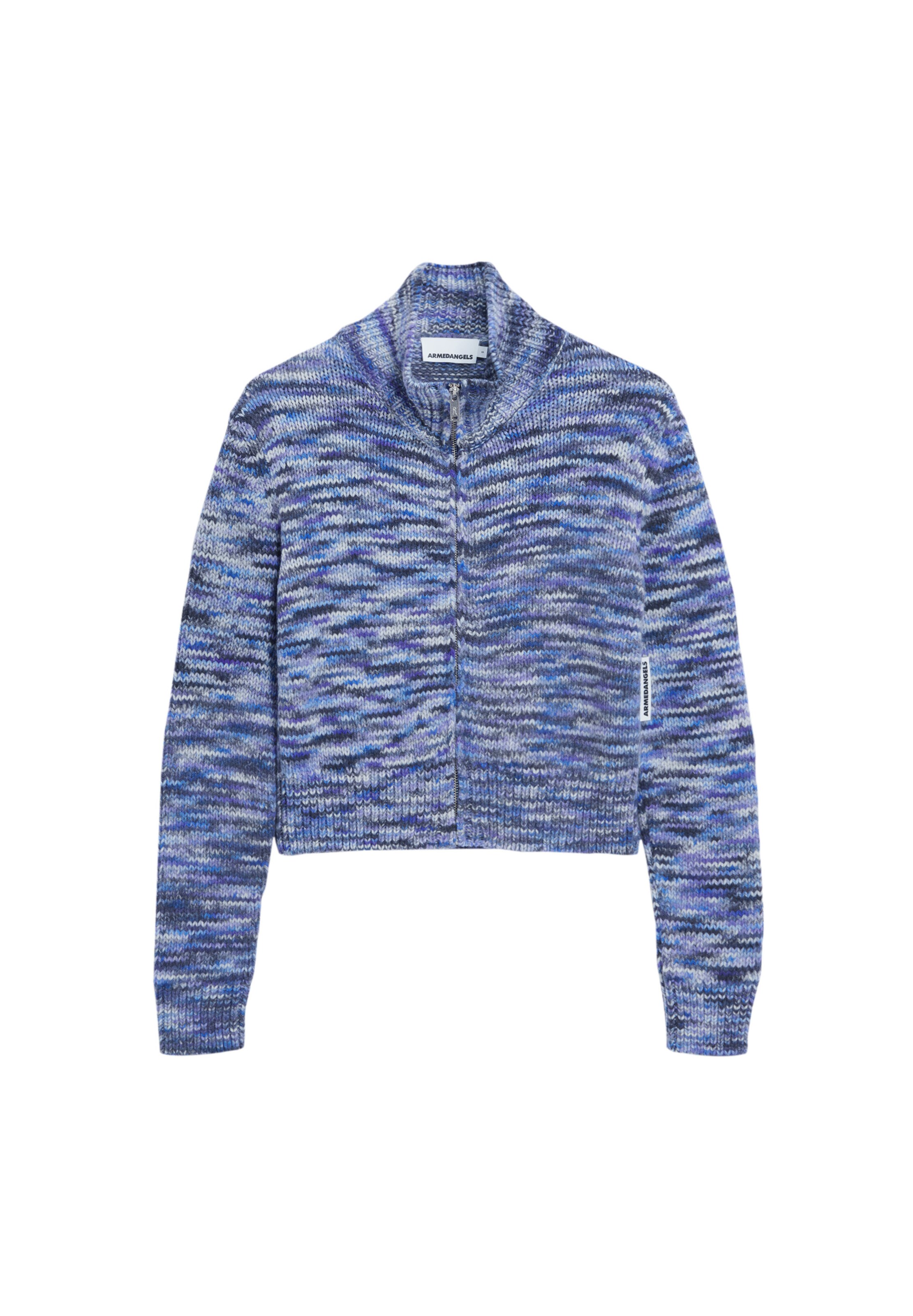 ARMEDANGELS Strickjacke ' JOELAA PRINTED ' in Blau: Vorderseite
