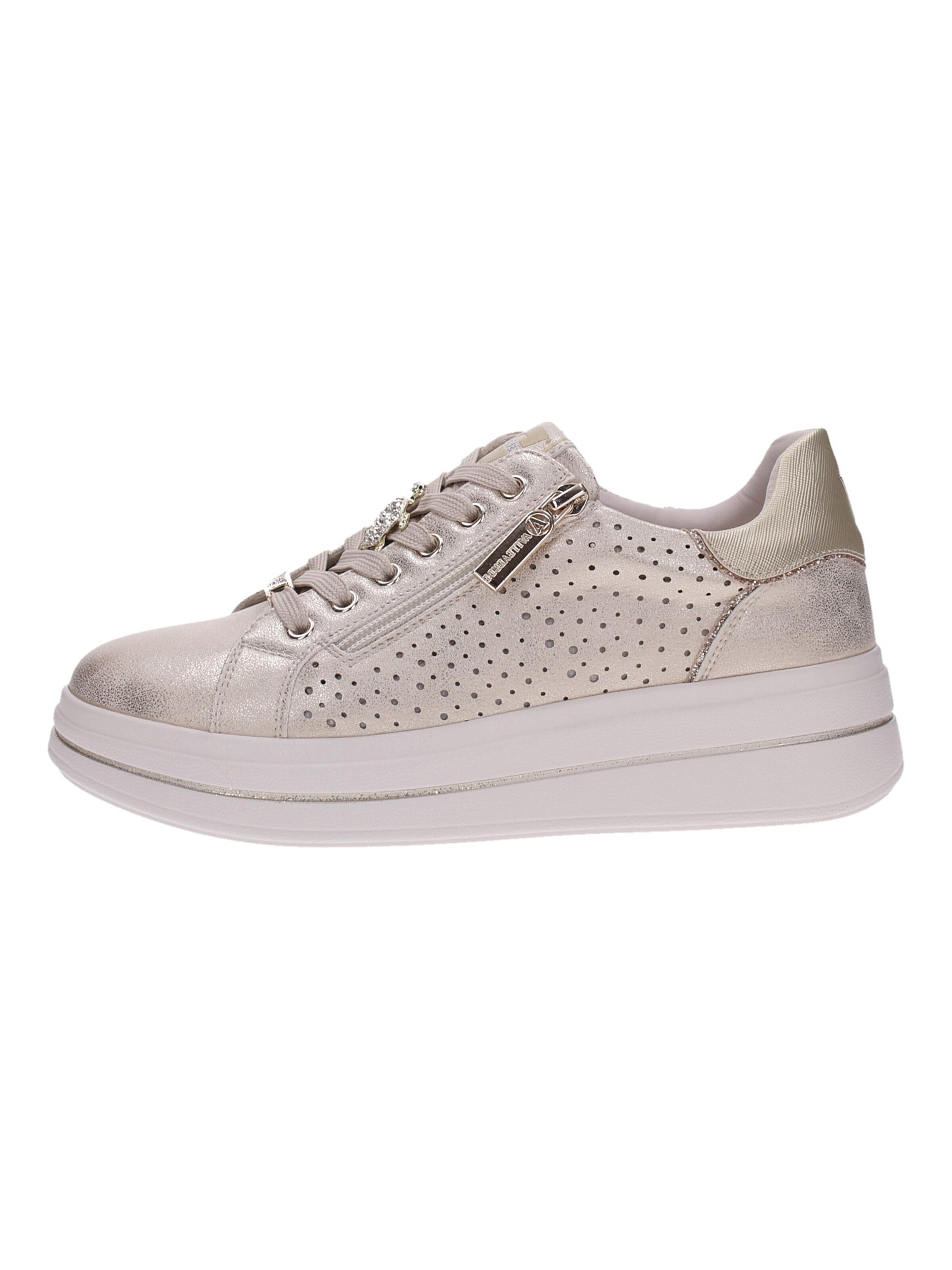 Sneaker bassa di Valleverde in oro: frontale