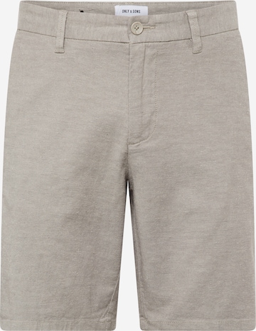 Pantalon chino 'Mark' Only & Sons en gris : devant