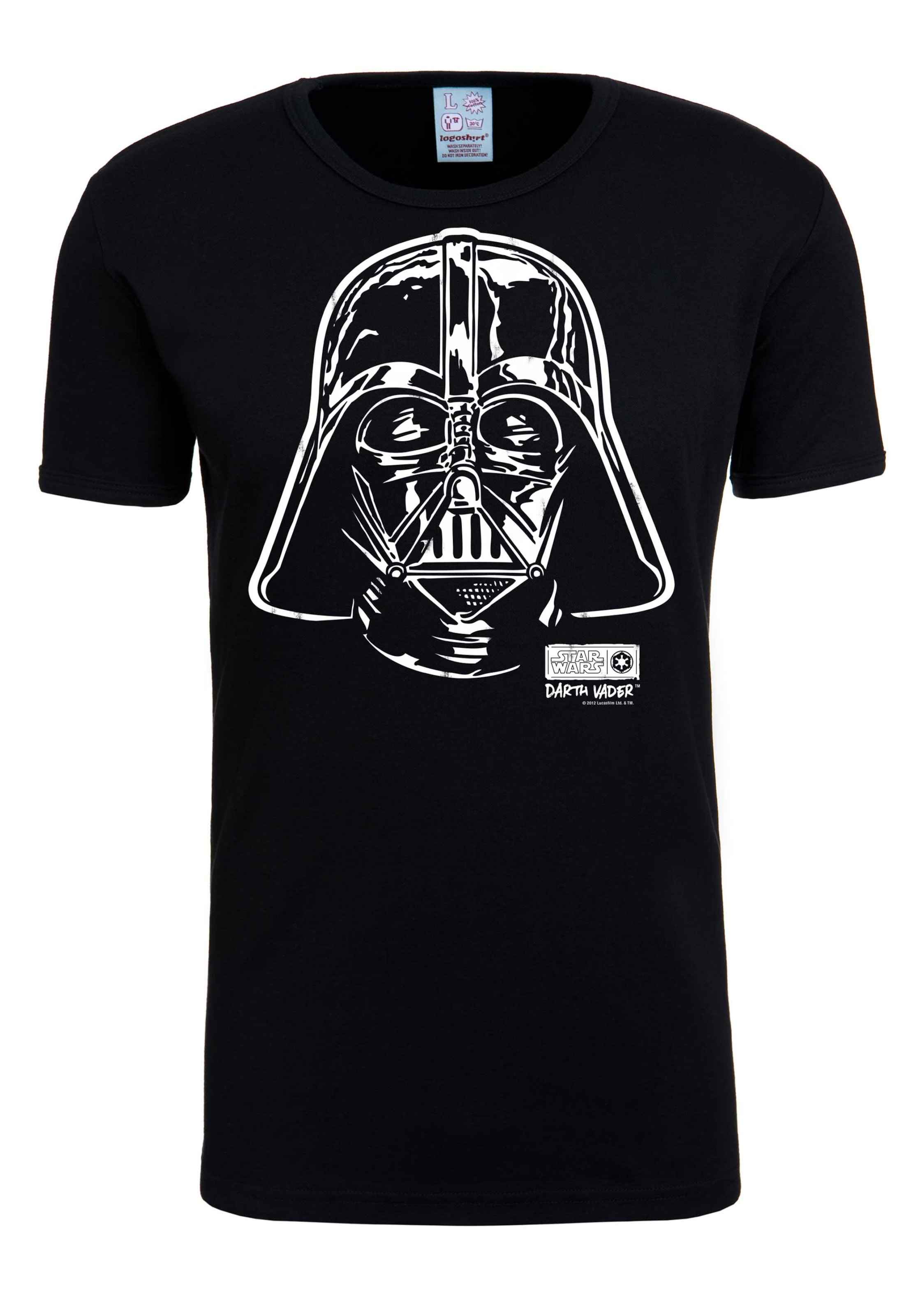 LOGOSHIRT Shirt 'Star Wars' in Black: front