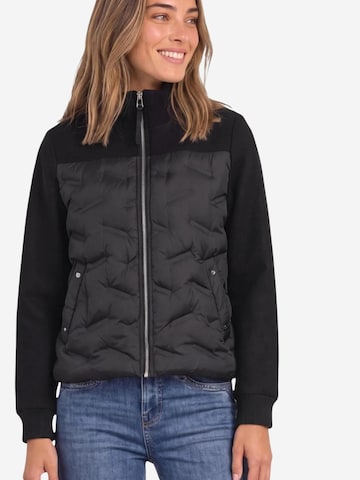 STREET ONE Winter jacket 'LTD QR Short Mat Mix Jkt w. Glued 202254' in Black: front