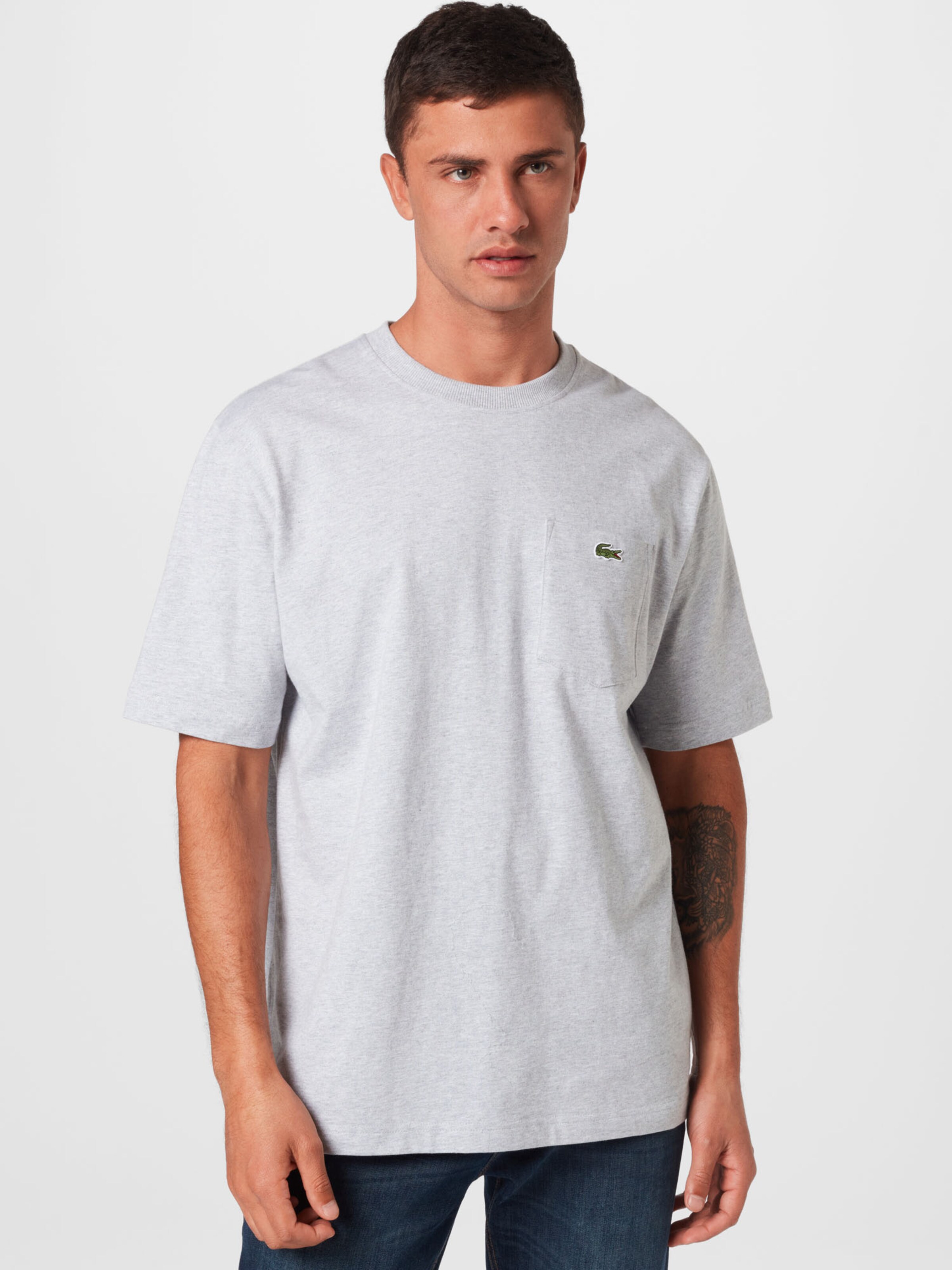 Männer Shirts Lacoste LIVE T-Shirt in Graumeliert - ZX43277