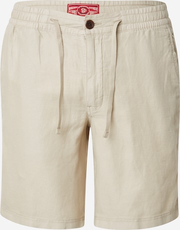 Coupe slim Pantalon chino Superdry en gris : devant