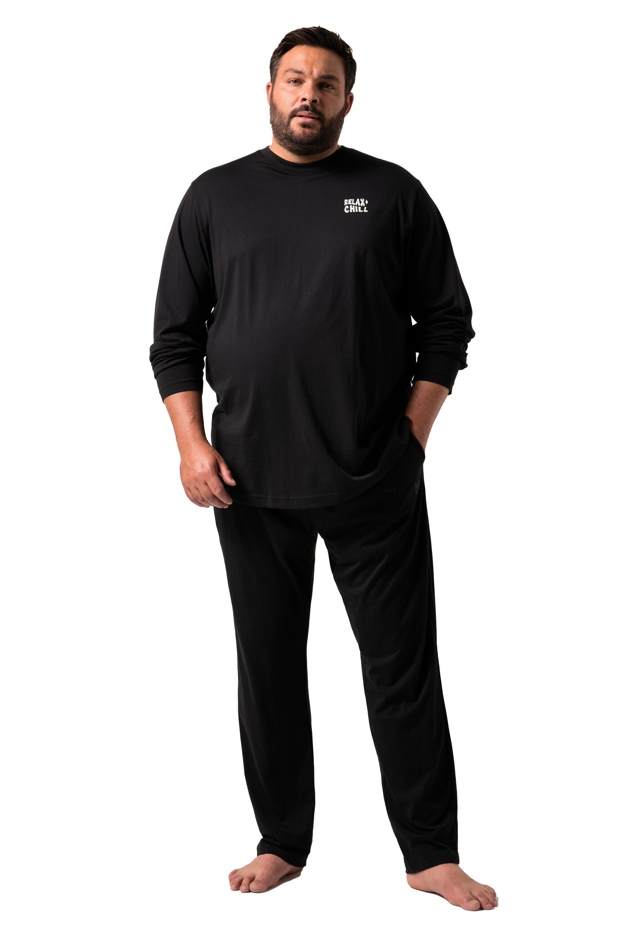 Men Plus Pajamas long in Black