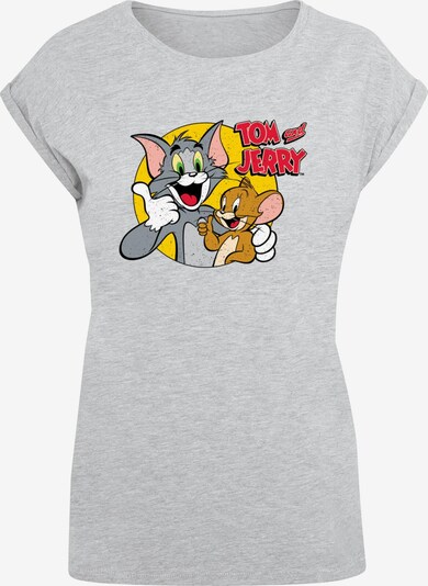 ABSOLUTE CULT T-shirt 'Tom And Jerry - Thumbs up' en jaune / gris chiné / rouge / blanc cassé, Vue avec produit